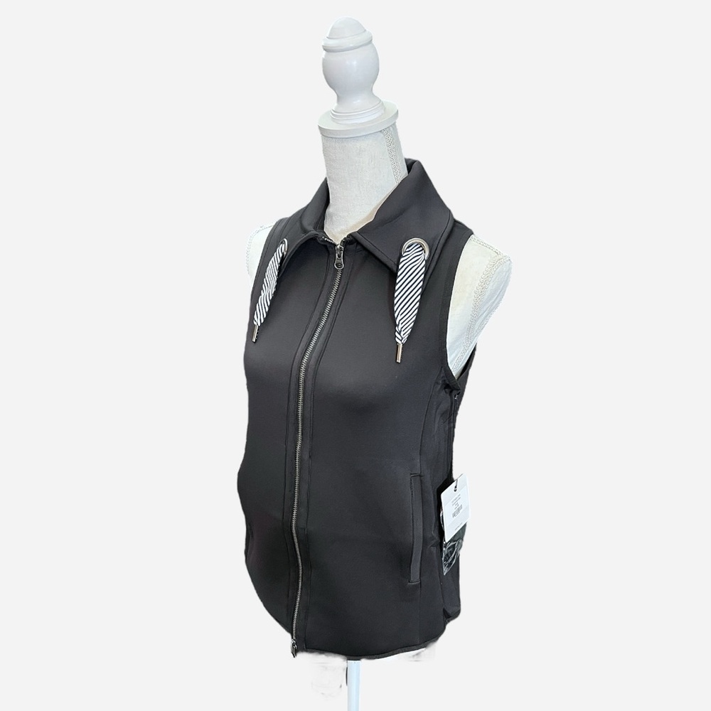 Belyn Key Women’s Onyx Grommet Full Zip Vest Black Sz XS